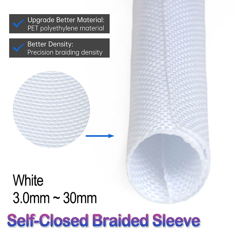 Cable Sleeve Braided - 2/5/10M Self Closed PET Braid Cable