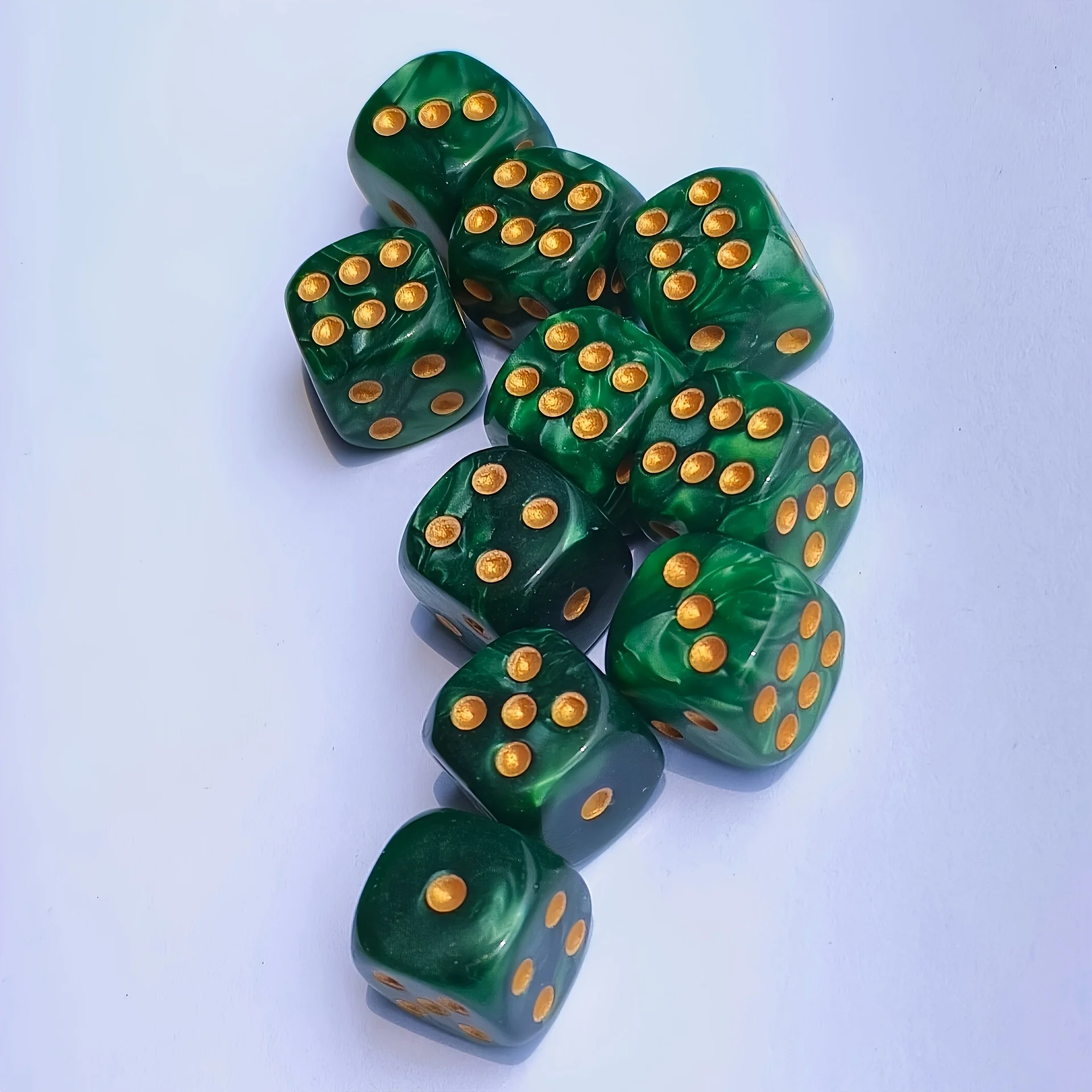 Gaming Accessories Tablet - 10Pcs 12mm Pearl Swirl D6 Dice,