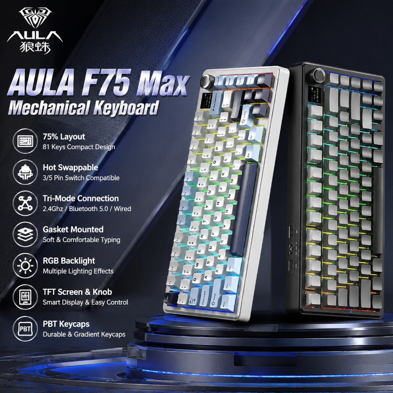 Gaming Accessories - AULA F75 Max Mechanical Keyboard 75%