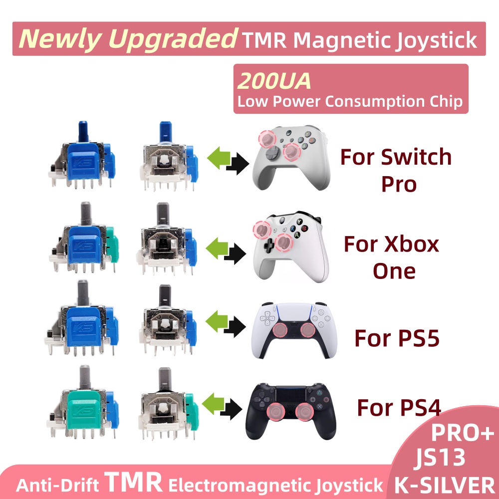 Jjk Gaming Accessories - 2/4/10pcs K-SILVER JS13 PRO+ TMR Joystick