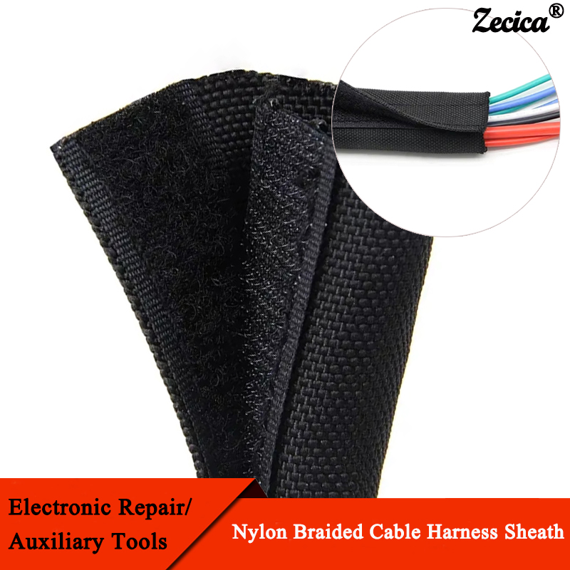 Cable Sleeve Braided - 1~10m Self Adhesive PET Braided Sleeve