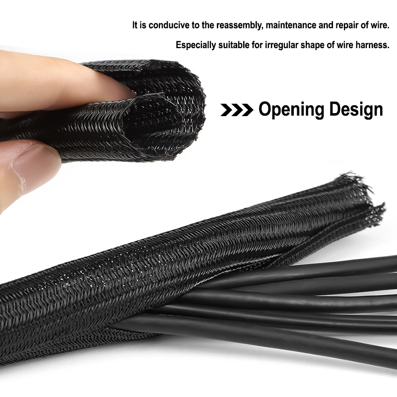 2/10m Black PET Braided Self-C - огляд і ціна Cable Sleeve Braided