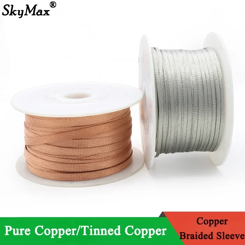 2M/5M Tinned Plating Copper Br - огляд і ціна Cable Sleeve Braided