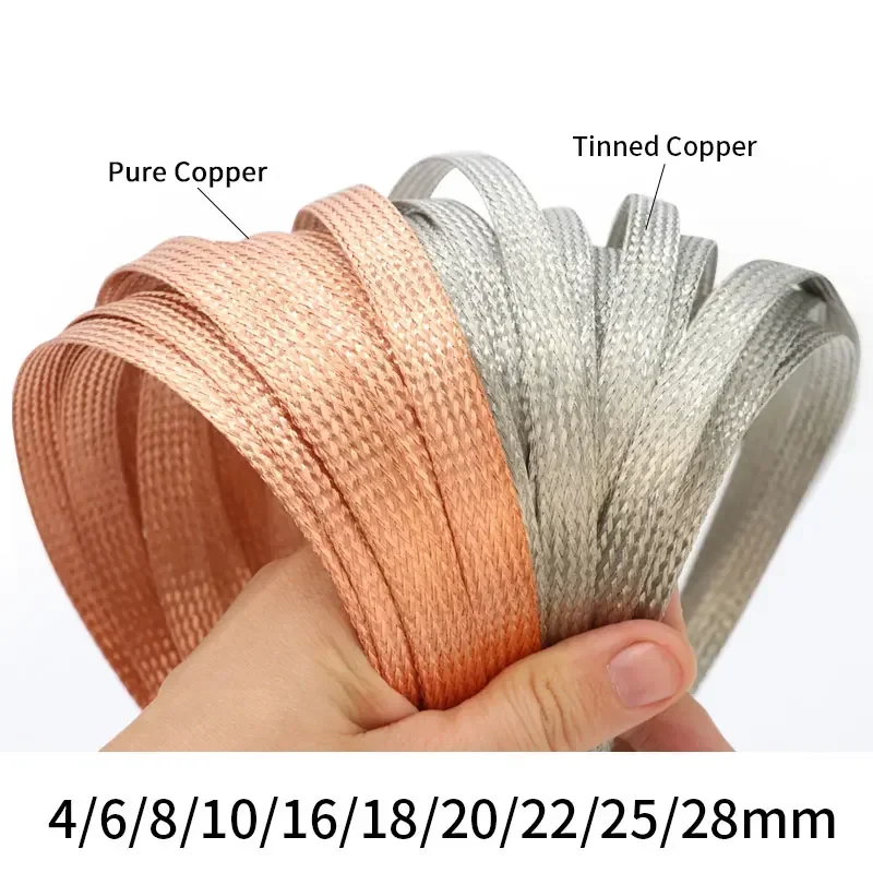 2M/5M Tinned Plating Copper Br - огляд і ціна Cable Sleeve Braided