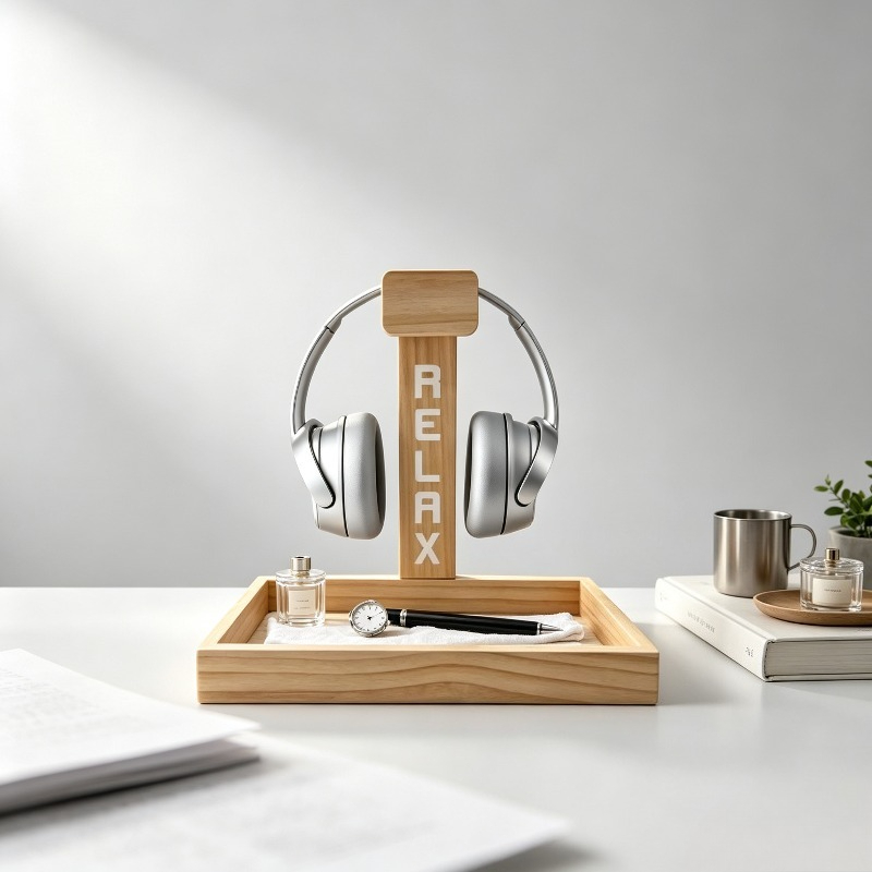 Wooden Gaming Headset Stand, D - огляд і ціна Gaming Accessories Organizer