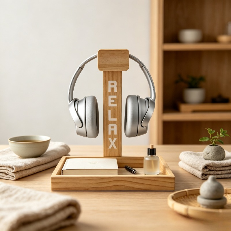 Wooden Gaming Headset Stand, D - огляд і ціна Gaming Accessories Organizer