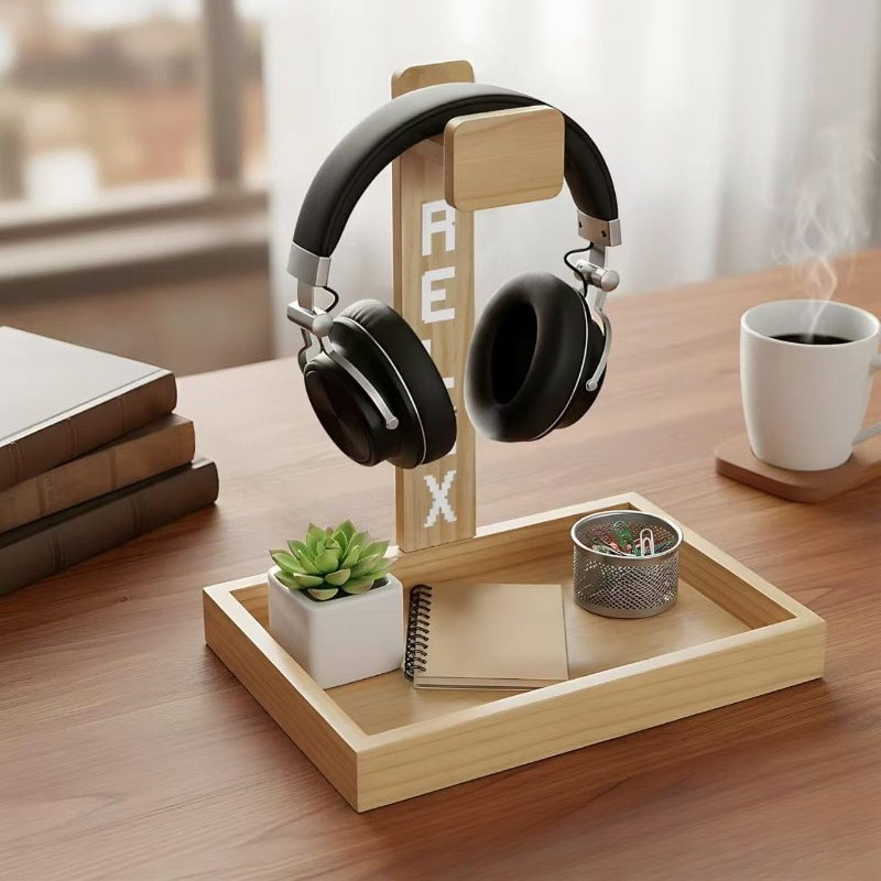Wooden Gaming Headset Stand, D - огляд і ціна Gaming Accessories Organizer