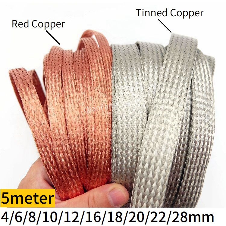 5M Copper Braided Sleeve Tinne - огляд і ціна Cable Sleeve Braided